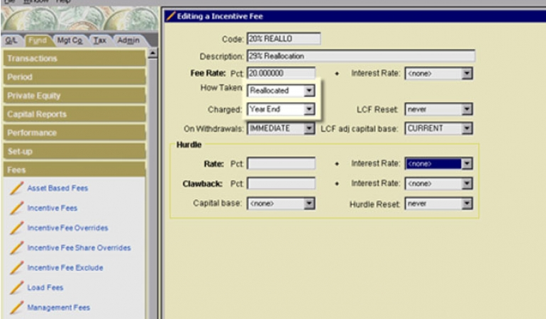 screenshot of Eze Investor Accounting